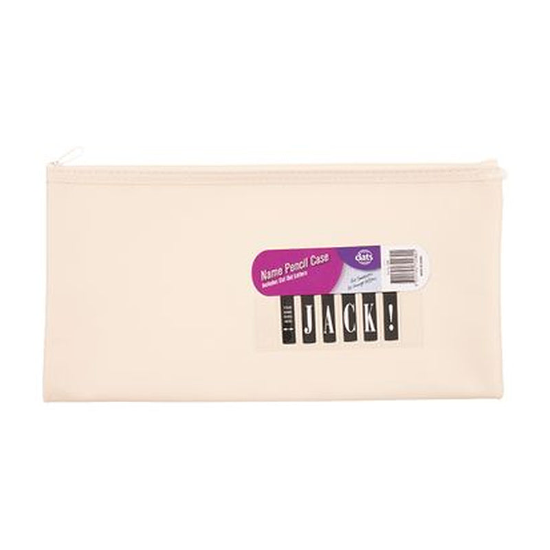 Dats Pencil Case Name 1 Zip PVC 330x165mm Cream