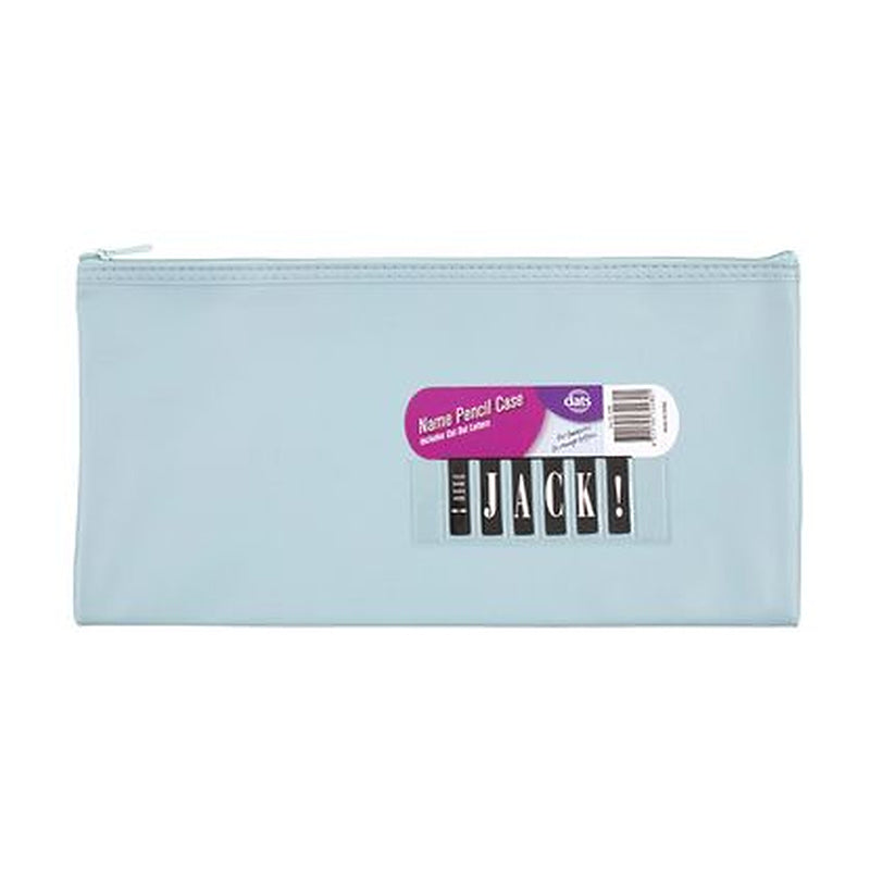 Dats Pencil Case Name 1 Zip PVC 330x165mm Light Blue
