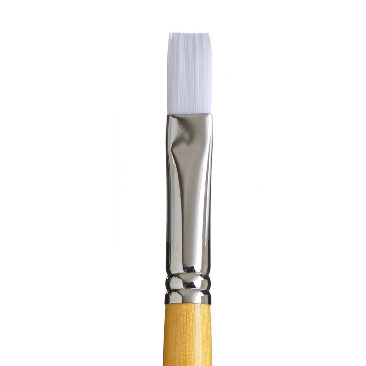 Light Gray Princeton Snap 9850 Synthetic White Short Handle Brush, Flat Shader Size 16 Paint Brushes