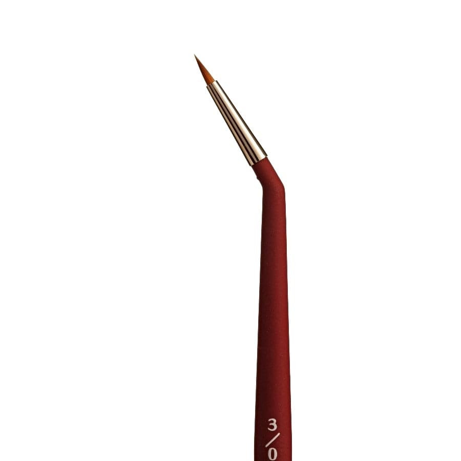 White Smoke Princeton Velvetouch 3950 Synthetic Short Handle Brush Mini Tight Spot Size 3/0 Paint Brushes
