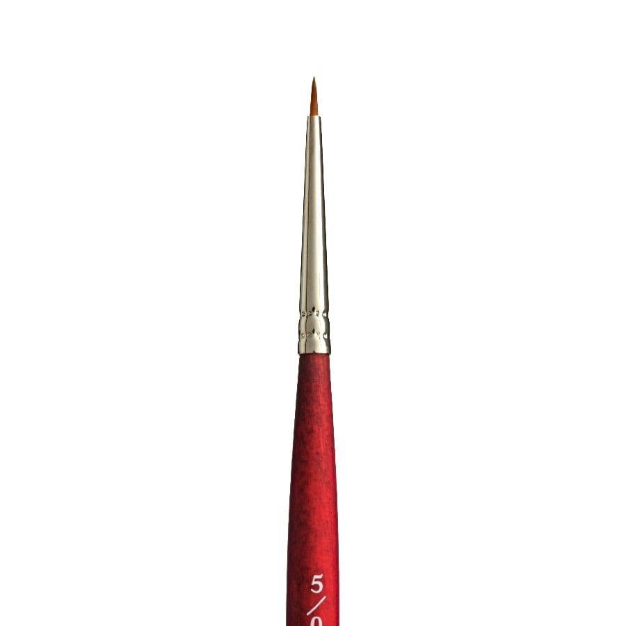 White Smoke Princeton Velvetouch 3950 Synthetic Short Handle Brush Spotter Size 5/0 Paint Brushes