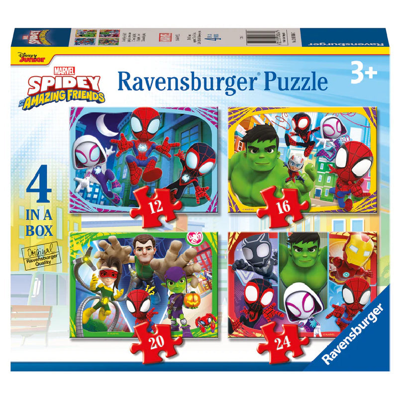 Spidey and His Amazing Friends Ravensburger puzzle, 4-count piece set in box