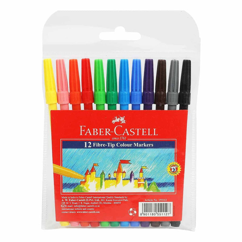 Orange Red Faber Castell 12 Project Colour Markers Kids Markers