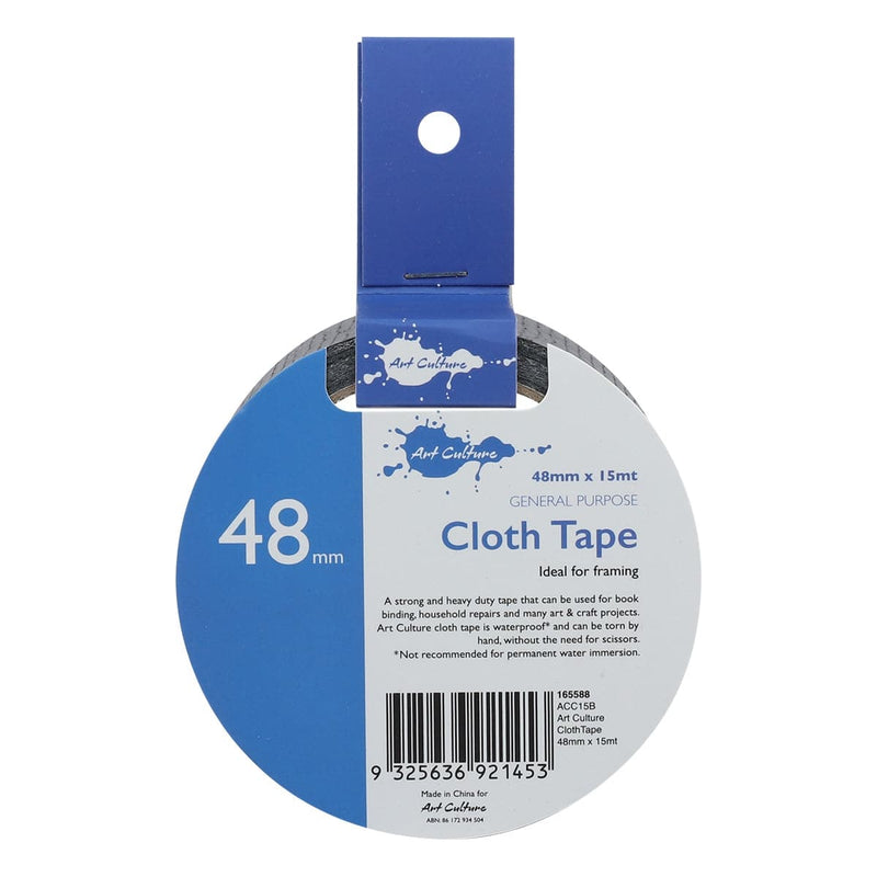Steel Blue Art Culture Cloth Tape Black 48mm x 15m Tapes