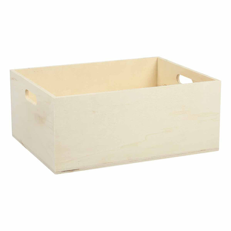 Wheat Plywood Solid Crate Large 34 x 36 x 14cm Wood Crafts