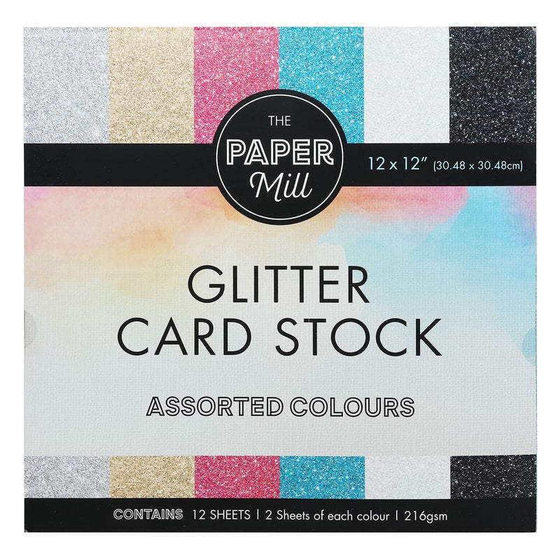 Light Gray The Paper Mill 216gsm Glitter Card Stock 12 Sheets 12x12 Inches Cardstock