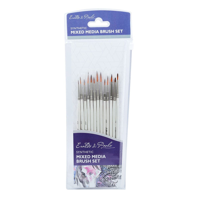 Lavender Eraldo Di Paolo Mixed Media Synthetic Fine Detail Brush Set 13 Pieces Brushes