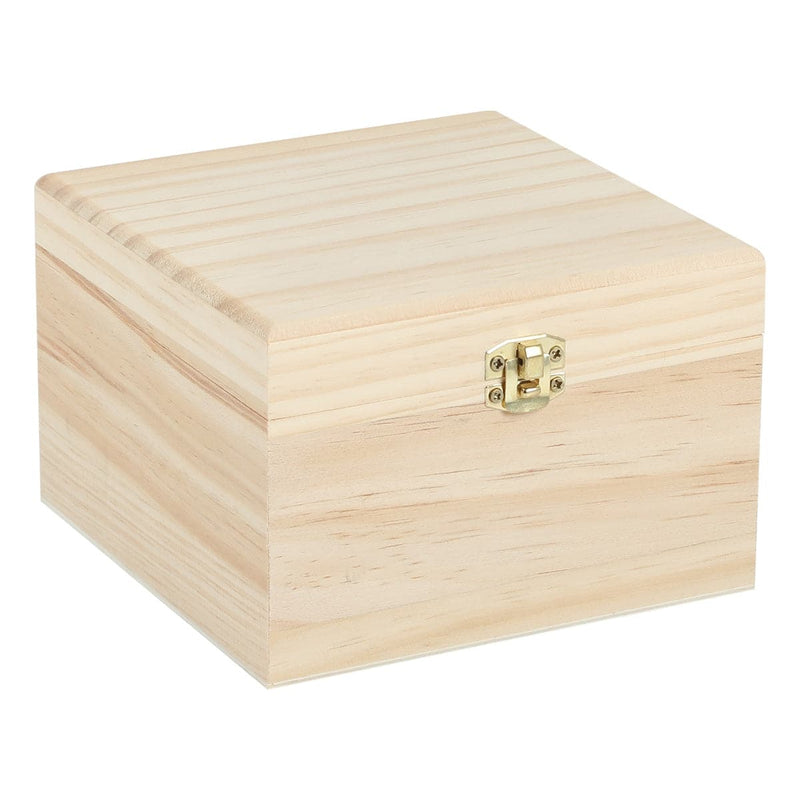 Wheat Urban Crafter Rolled Edge Pine Box with Latch 15 x 15 x 10cm Boxes