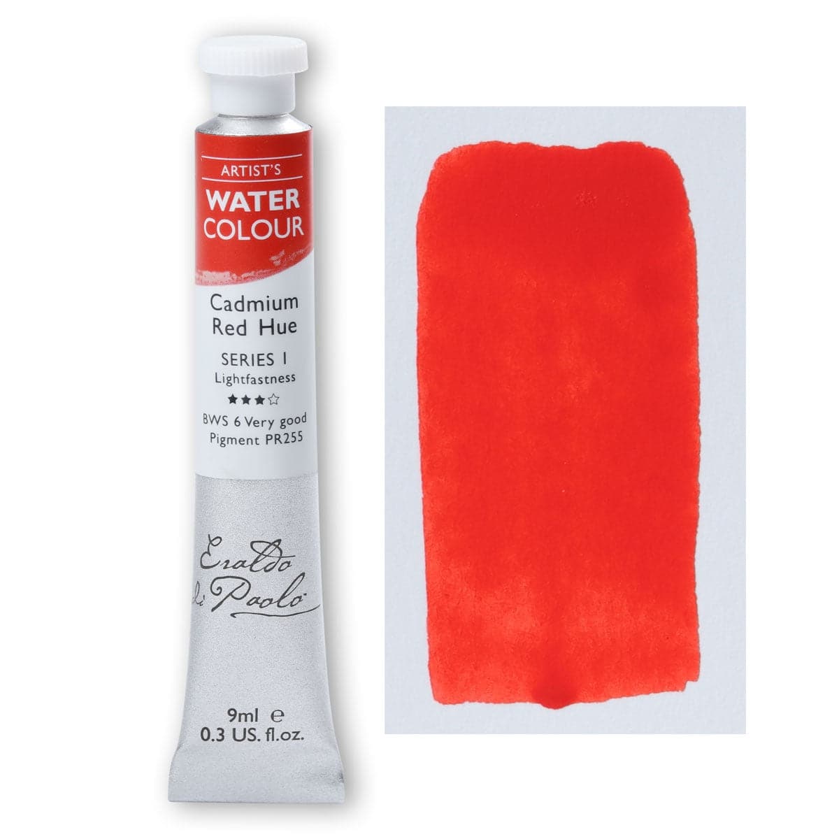 Orange Red Eraldo di Paolo Watercolour Cadmium Red Hue 9ml Watercolour Paints