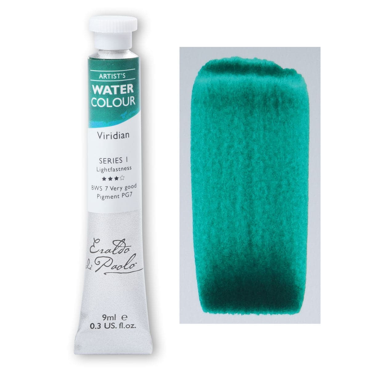 Dark Cyan Eraldo di Paolo Watercolour Viridian 9ml Watercolour Paints