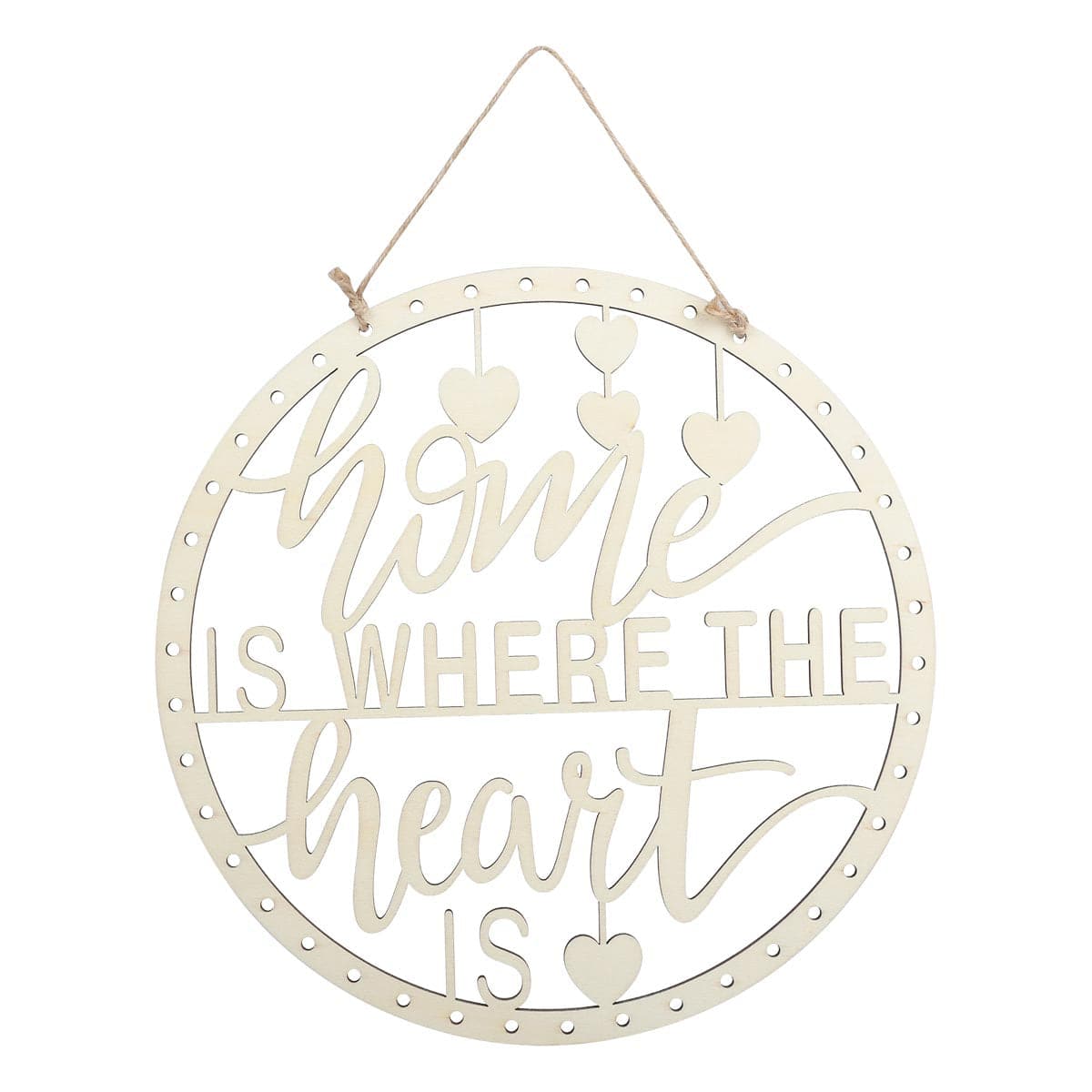 Urban Crafter Plywood Home Is Where The Heart Is Hanging Sign