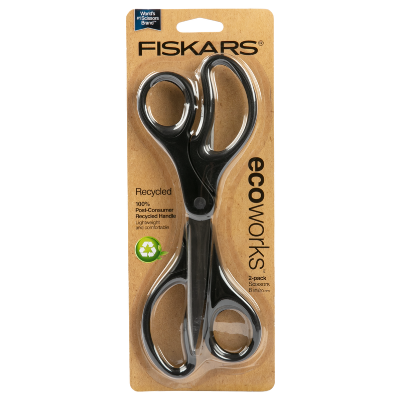 Dark Khaki Fiskars 8" Recycled Twin Pack Scissors Quilting and Sewing Tools and Accessories