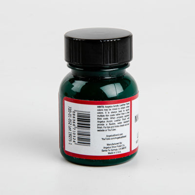Black Angelus Acrylic Paint Midnite Green #052 29Ml Use On Leather, Vinyl Or Fabric Leather Paints