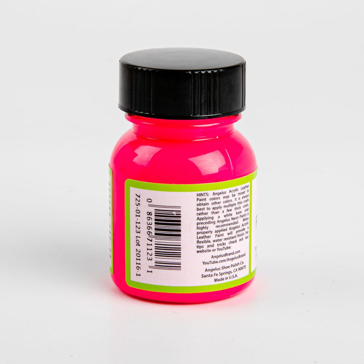 Deep Pink Angelus Neon Acrylic Paint Parisian Pink 29Ml Use On Leather, Vinyl Or Fabric Leather Paints