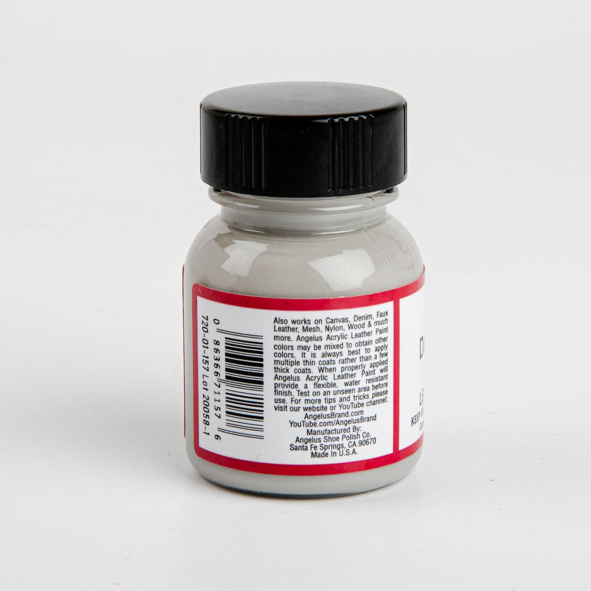 Gray Angelus Acrylic Paint Dark Bone #157 29Ml Use On Leather, Vinyl Or Fabric Leather Paints
