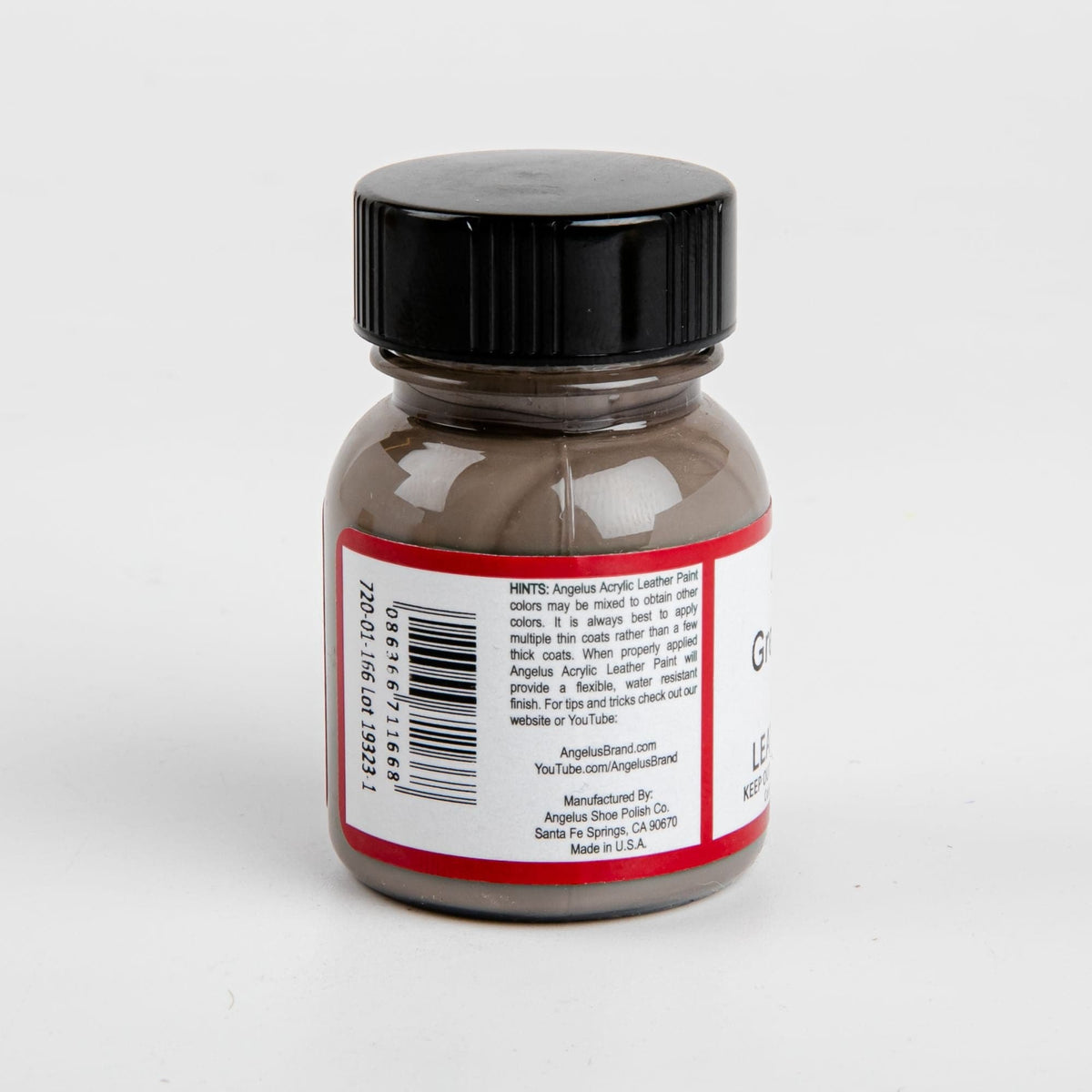 Brown Angelus Acrylic Paint Grey Taupe #166 29Ml Use On Leather, Vinyl Or Fabric Leather Paints