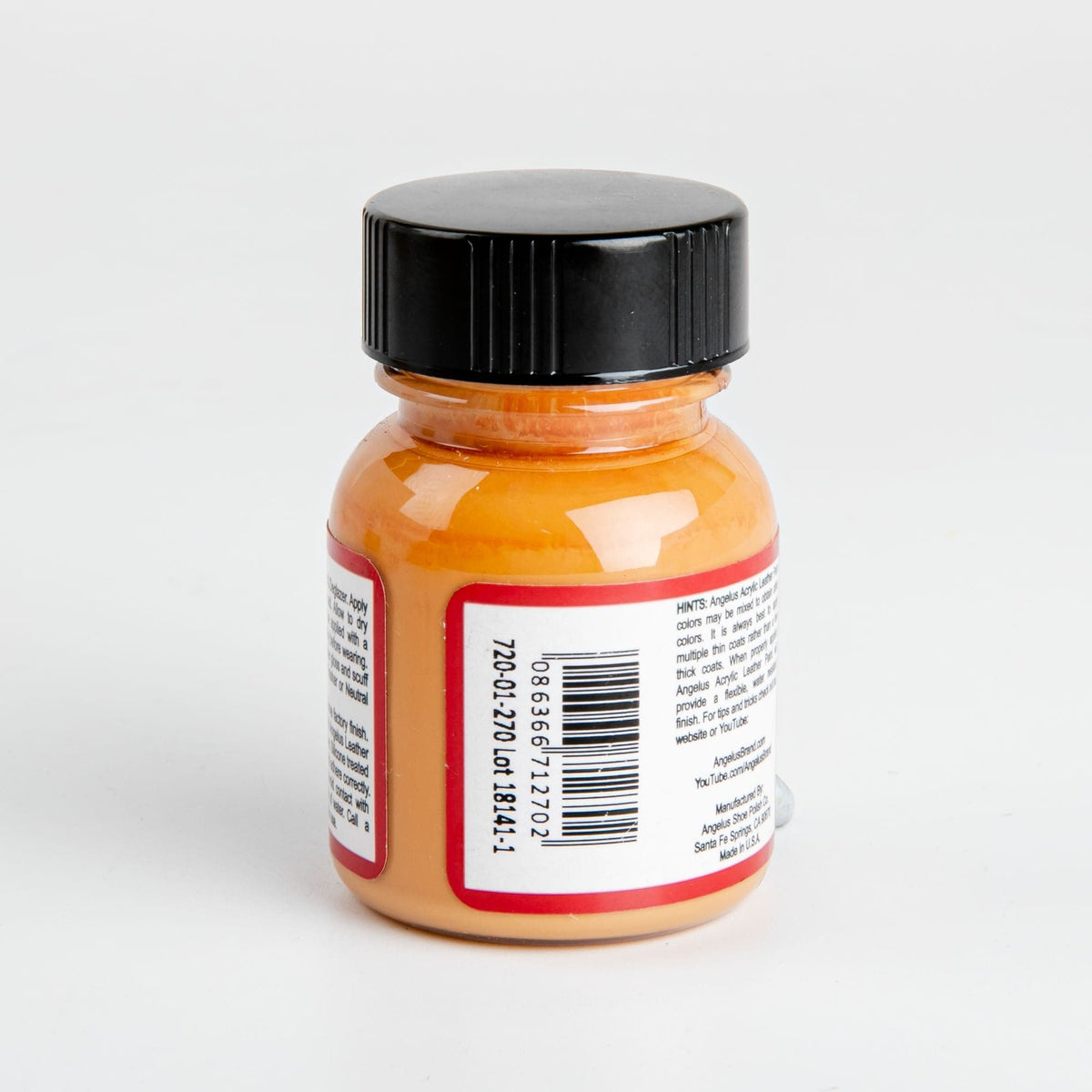 Dark Orange Angelus Acrylic Paint Vachetta #270 29Ml Use On Leather, Vinyl Or Fabric Leather Paints