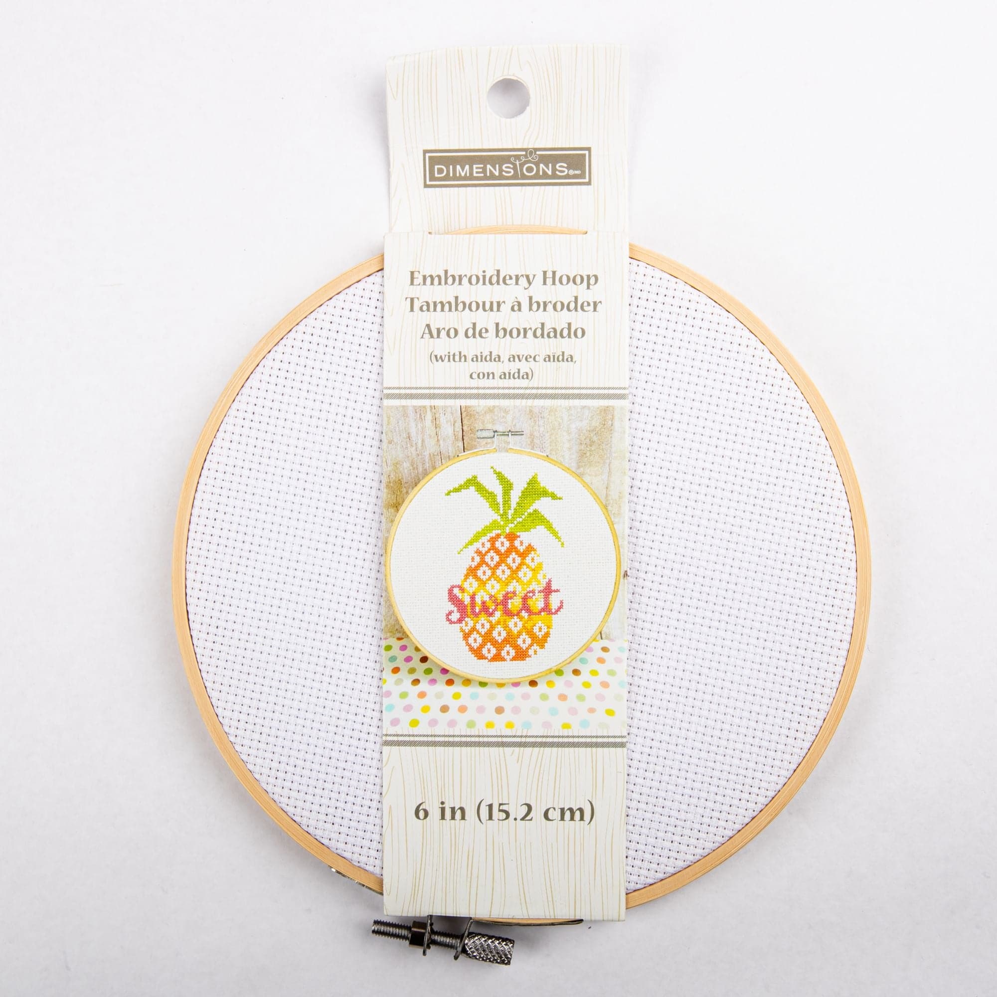 Dimensions Embroidery Hoop W/Aida 6 White