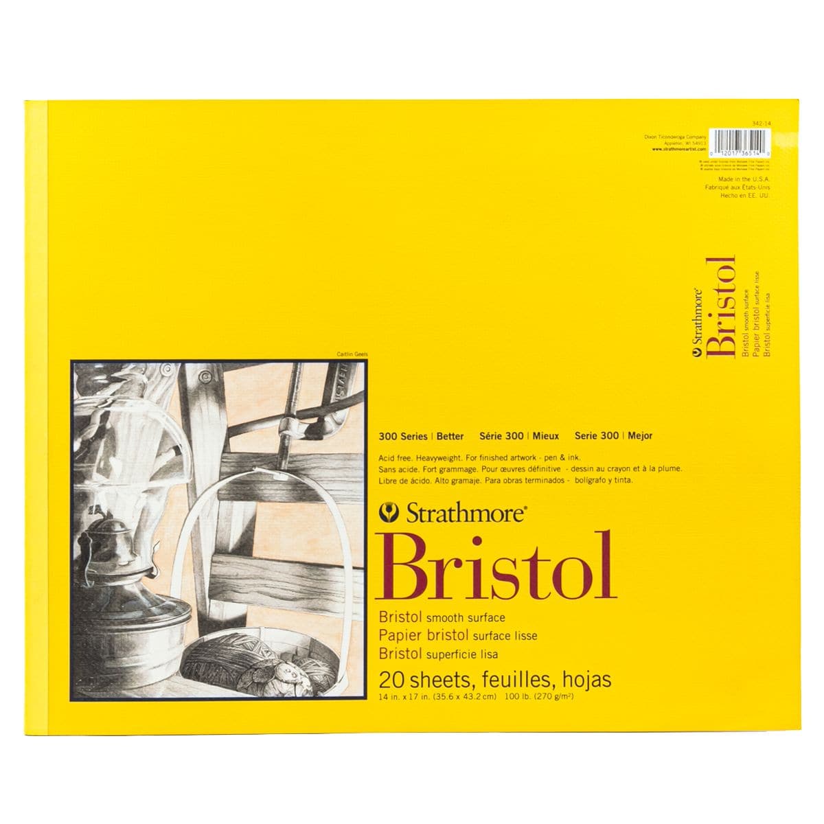 Strathmore Bristol Smooth Paper Pad 14"X17" 20 Sheets