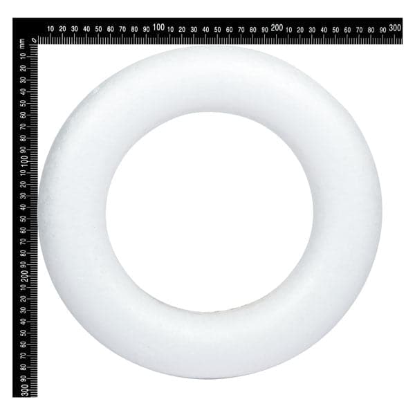 White Smoke Carnival Foam Ring with Flat Base 290mm Polystyrene