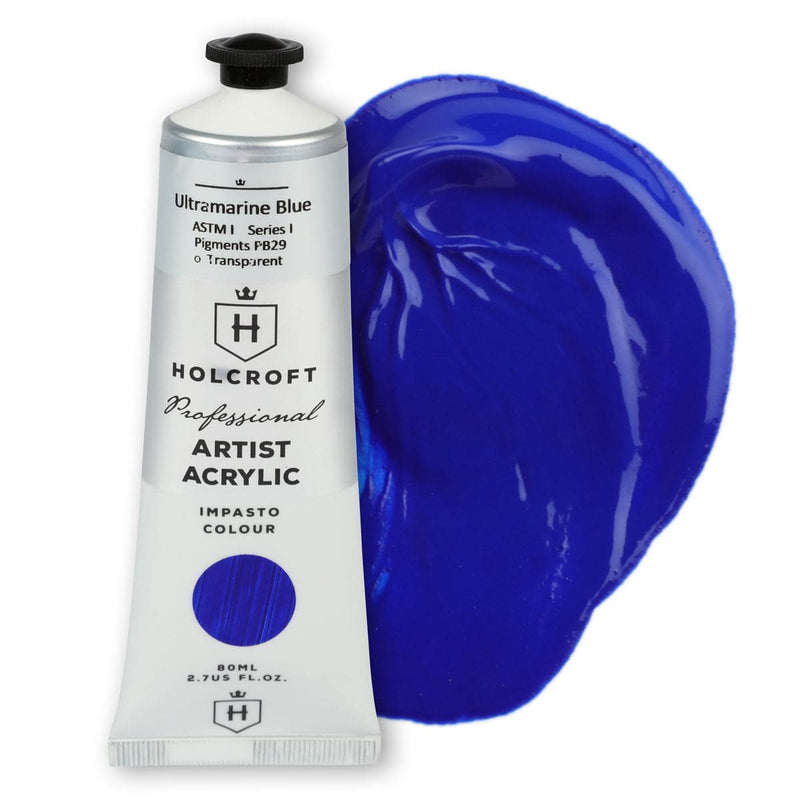 Midnight Blue Holcroft Professional Acrylic Impasto Paint Ultramarine Blue S1 80ml Acrylic Paints