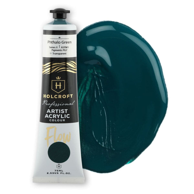 Dark Slate Gray Holcroft Professional Acrylic Flow Paint Phthalo Green S2 ASTM1 75ml Acrylic Paints