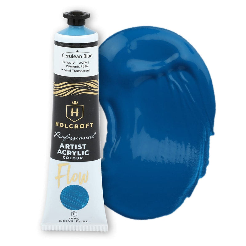 Midnight Blue Holcroft Professional Acrylic Flow Paint Cerulean Blue S4 ASTM1  75ml Acrylic Paints