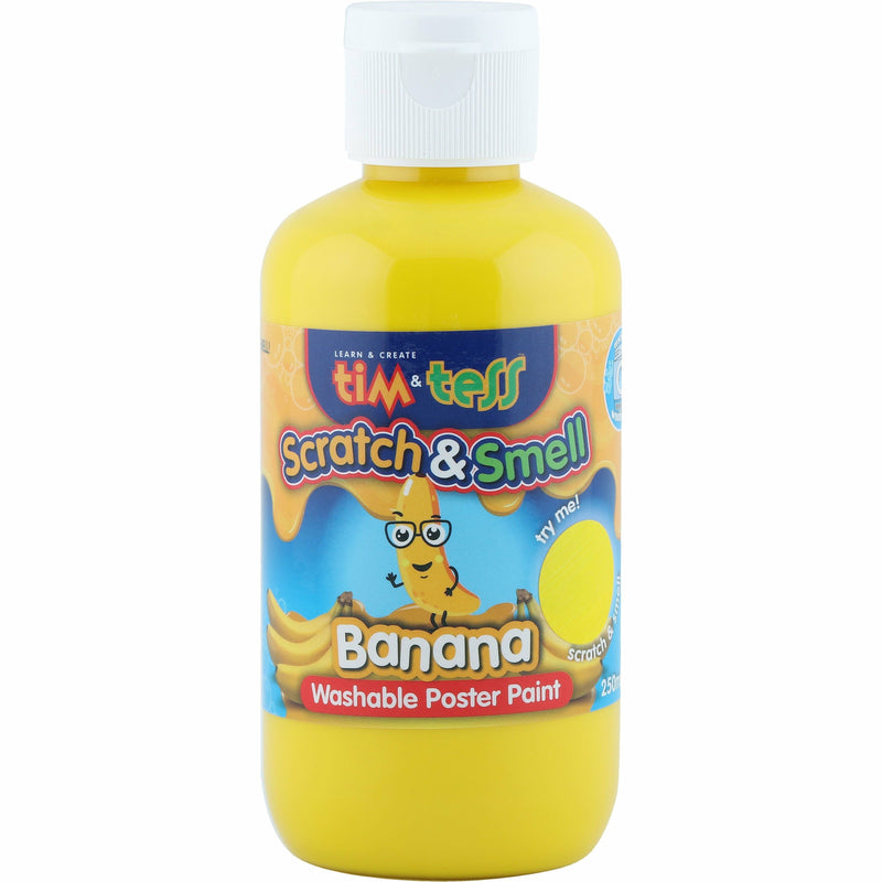 Goldenrod Tim & Tess Scratch & Smell Children's Washable Poster Paint Banana 250ml Kids Paints
