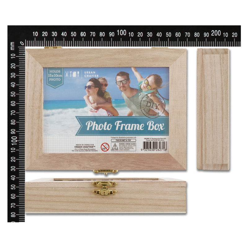Rosy Brown Urban Crafter Rectangular Photo Frame Box Lid Holds 6" x 4" Photo Frames