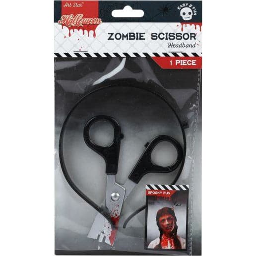 Black Art Star Halloween Headband with Scissors Halloween