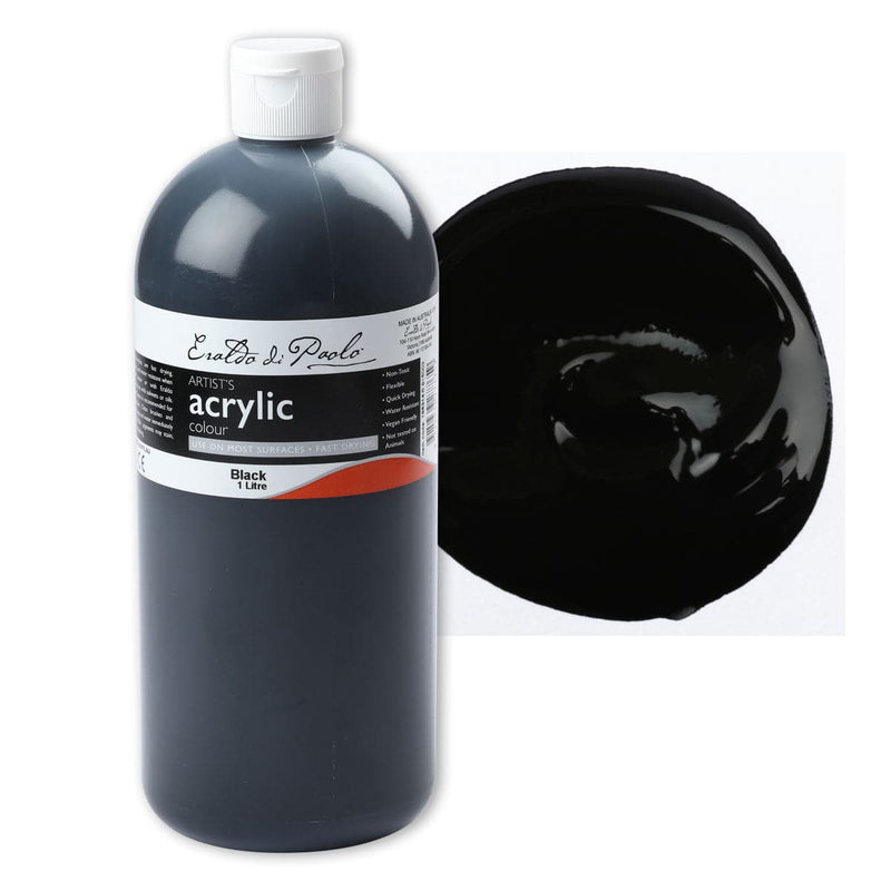 Black Eraldo Di Paolo Acrylic Paint Black 1L Acrylic Paints