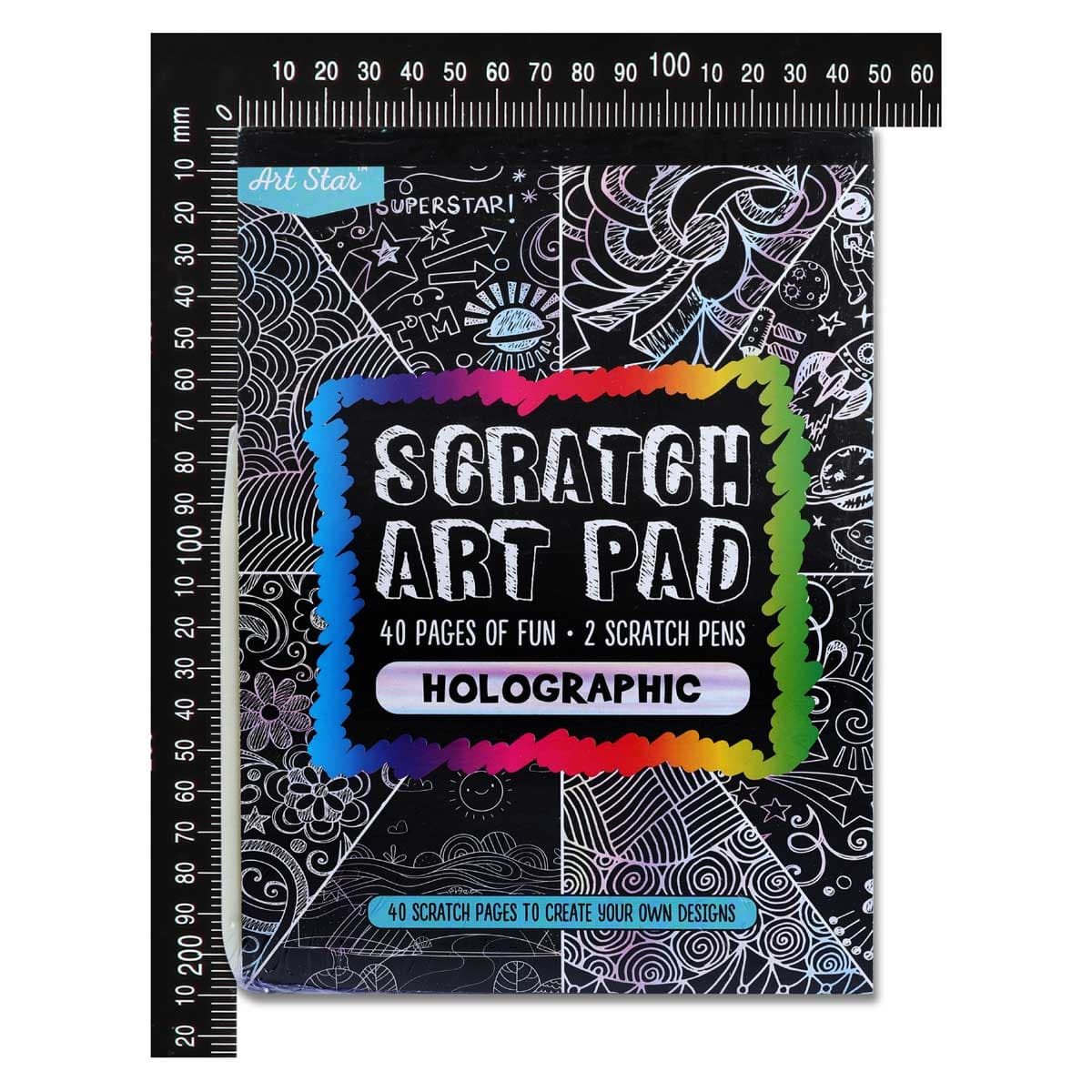 Black Art Star A5 Scratch Art Holographic 40 Sheets Kids Craft Kits