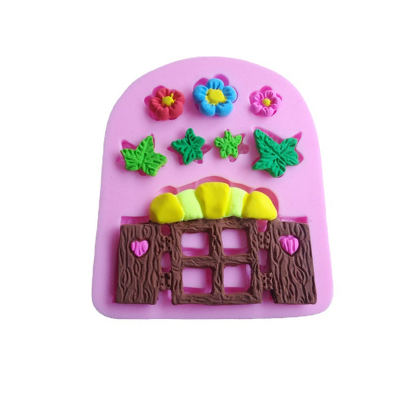 Plum The Clay Studio Flower Door Silicone Mould for Polymer Clay and Resin 10.3x8.3x1.2cm Moulds
