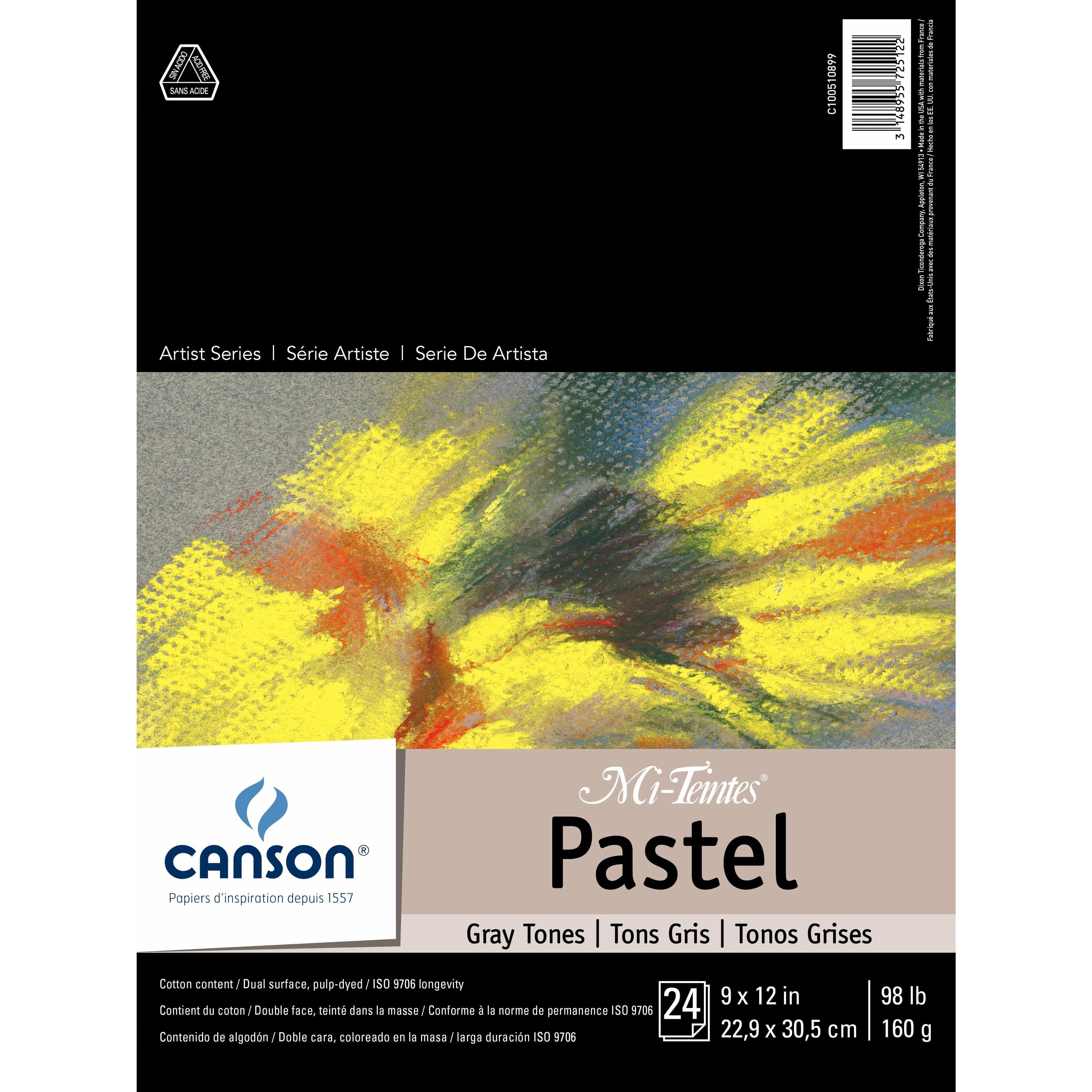 Canson Mi Teintes Pastels Paper Pad 9"X12" Gray Tones 24 Sheets