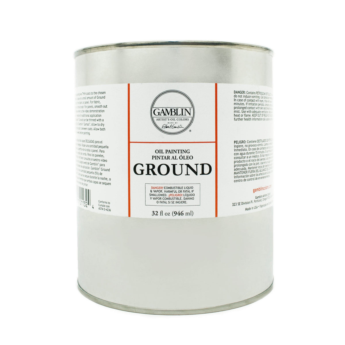 Light Gray Gamblin Ground 946mL/32Oz Oil Paints