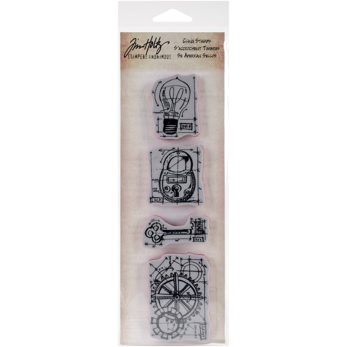 Tim Holtz Mini Blueprints Strip Cling Rubber Stamp Set – 4 Deep-Etched Stamps On 9x3" Sheet, Autumn Theme - View #5