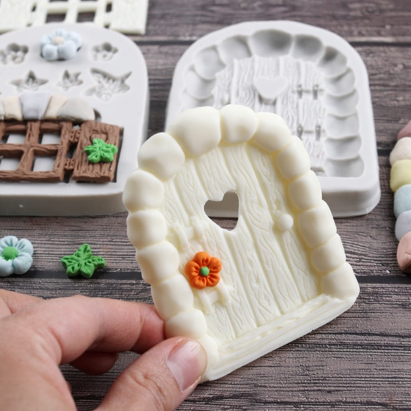 Gray The Clay Studio Fairy Love Door Silicone Mould for Polymer Clay and Resin 10.3x8.9x1.3cm Moulds