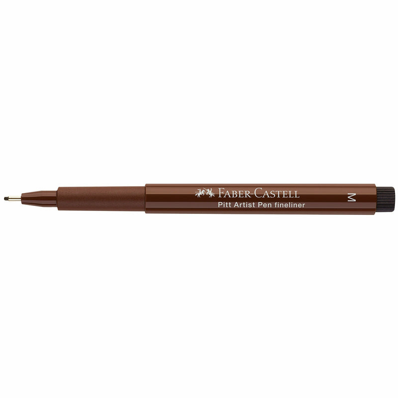 Dark Olive Green Faber Castell Pitt Artist Fineliner Pen  M – 0.7mm  175 Dark Sepia Pens and Markers