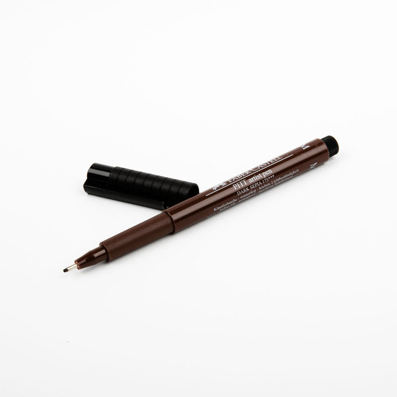 White Smoke Faber Castell Pitt Artist Fineliner Pen  M – 0.7mm  175 Dark Sepia Pens and Markers