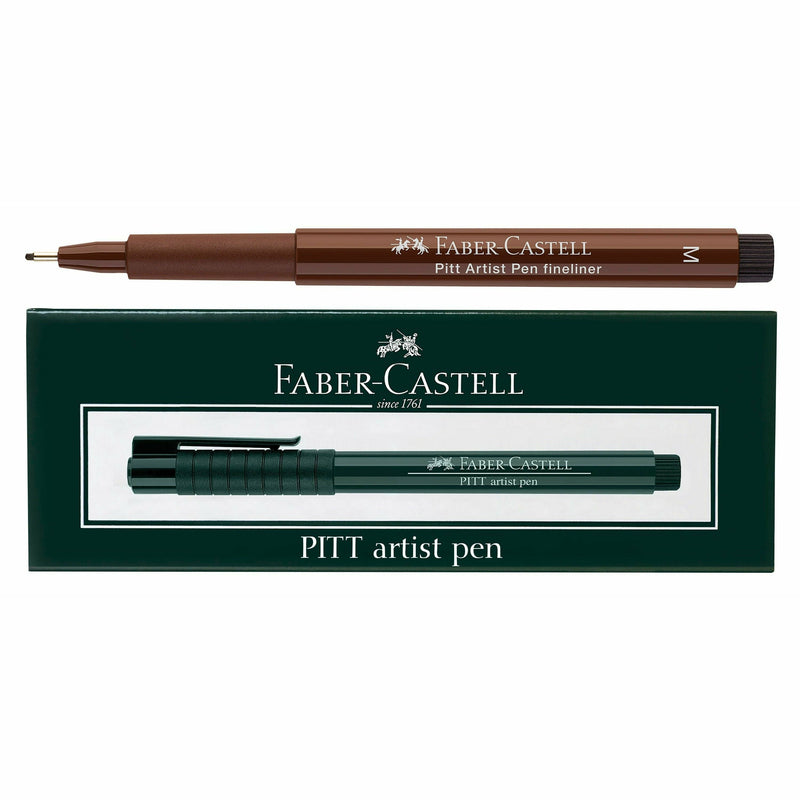 Light Gray Faber Castell Pitt Artist Fineliner Pen  M – 0.7mm  175 Dark Sepia Pens and Markers