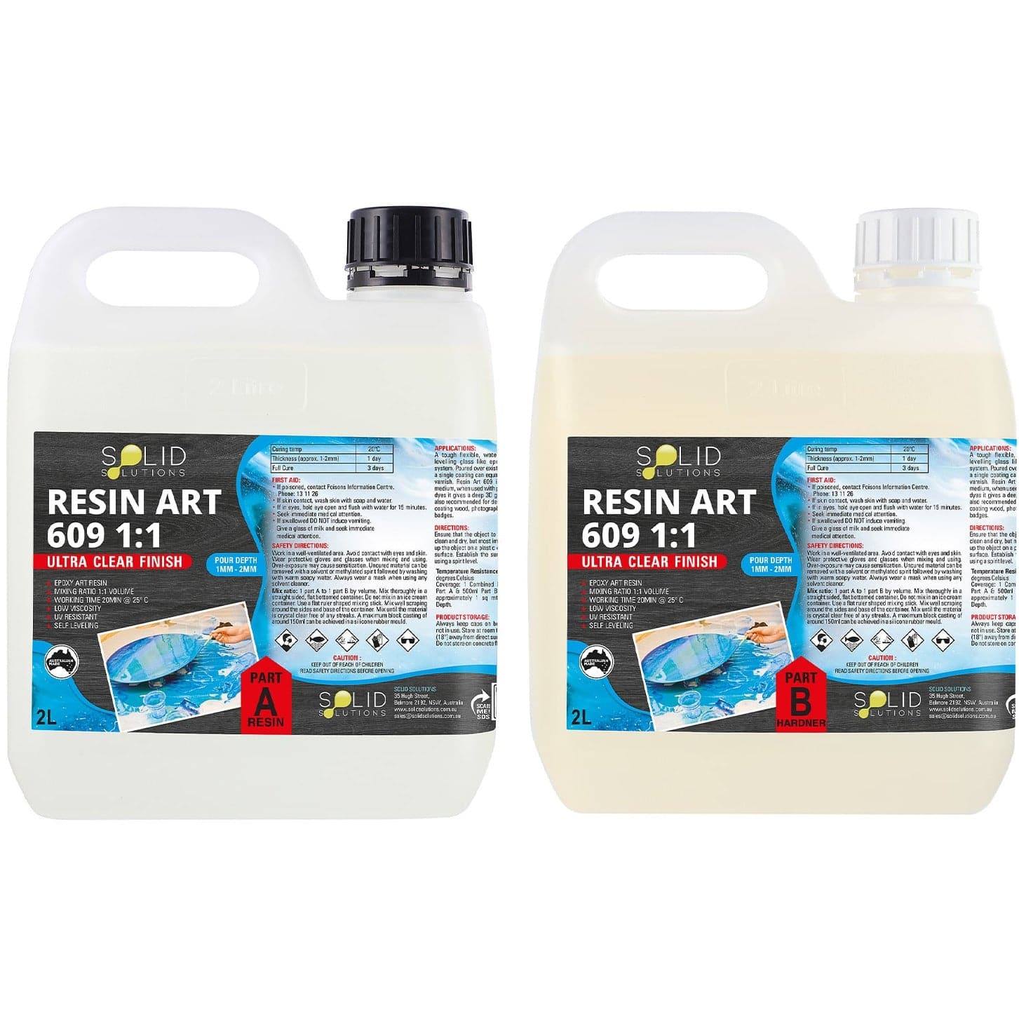 Solid Solutions Resin Art Epoxy 609 11 4Litre Kit