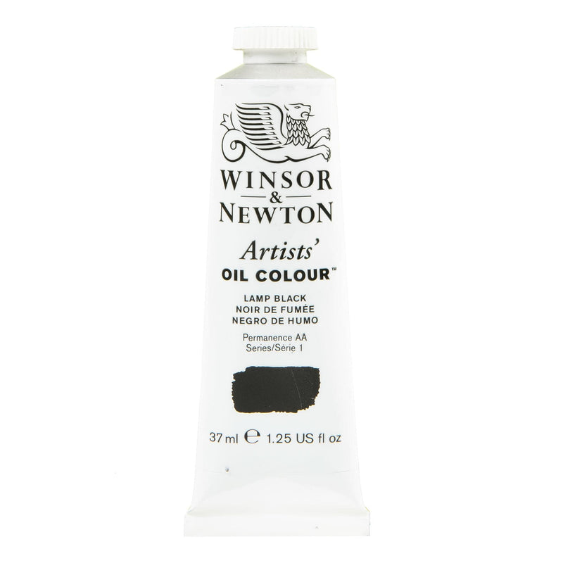 White Smoke Winsor & Newton Artists' Oil Colour Paint 37ml Lamp Black Series 1 Oil Paints