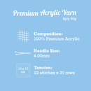 Sky Blue Urban Crafter 100% Premium Acrylic Yarn-Black, 8 Ply, 50g Knitting and Crochet Yarn
