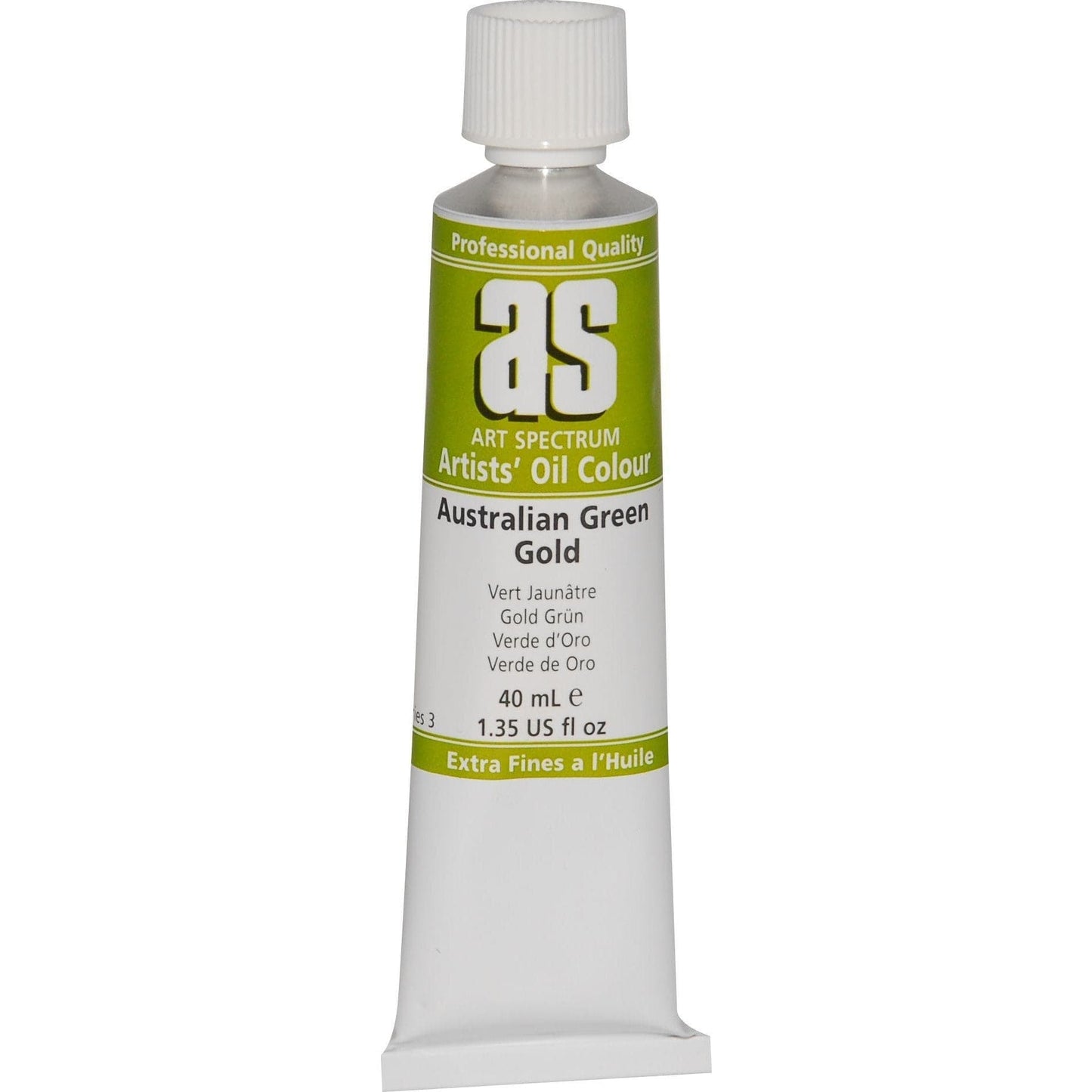 Yellow Green Art Spectrum Oil Paint 40mL Australian Green Gold S3 Oil Paints