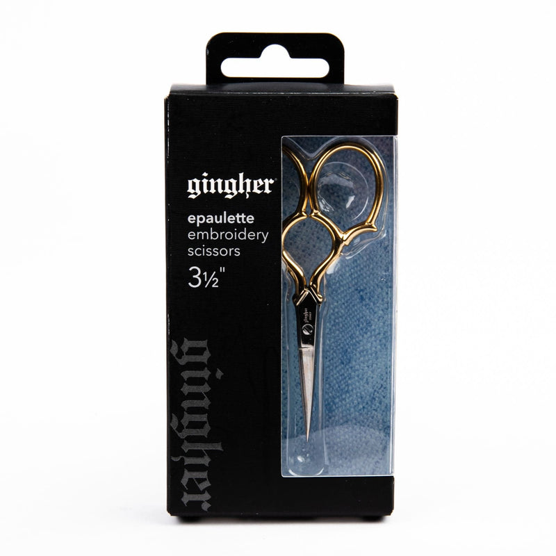 Slate Gray Gingher Gold-Handled Epaulette Embroidery Scissors 3.5"

W/Leather Sheath Quilting and Sewing Tools and Accessories