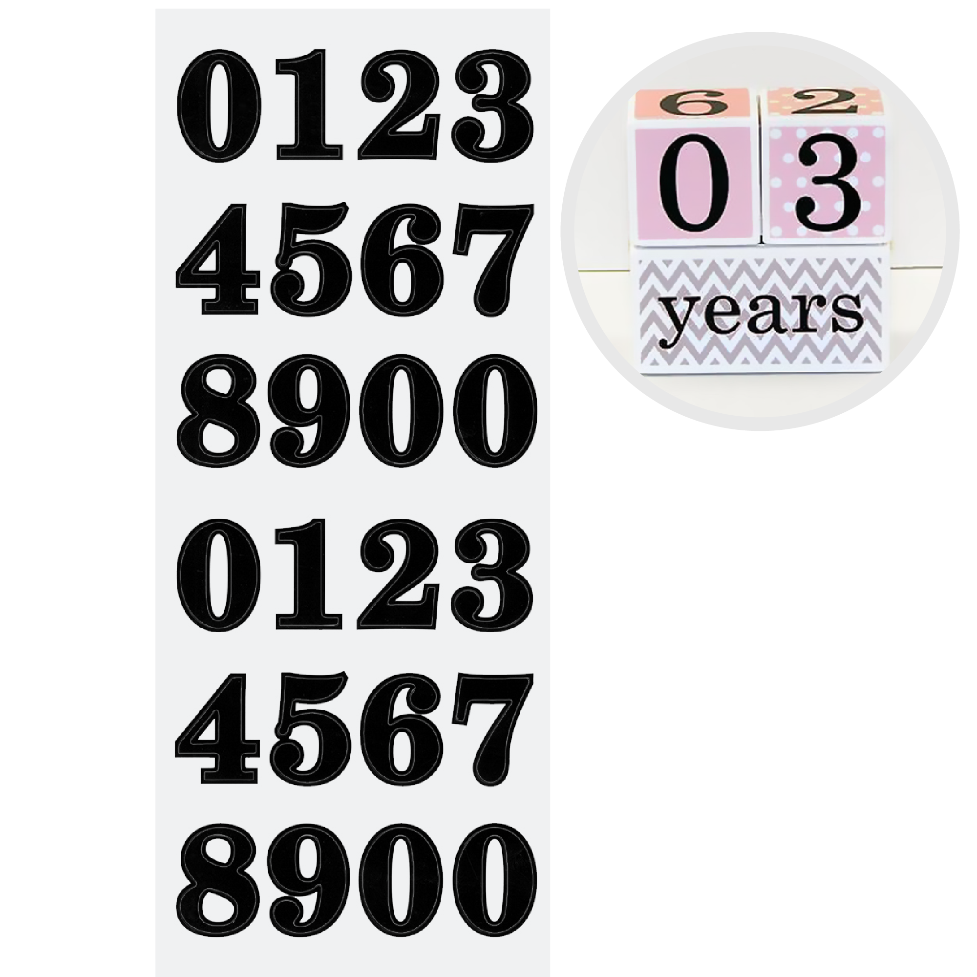 MultiCraft Paper Craft Sticker: Letters & Numbers Medley Clear-Numbers