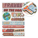 Light Gray MultiCraft Handmade Stickers: 3D Chipboard Sentiments-Travel 12.5x18.5cm Paper Craft