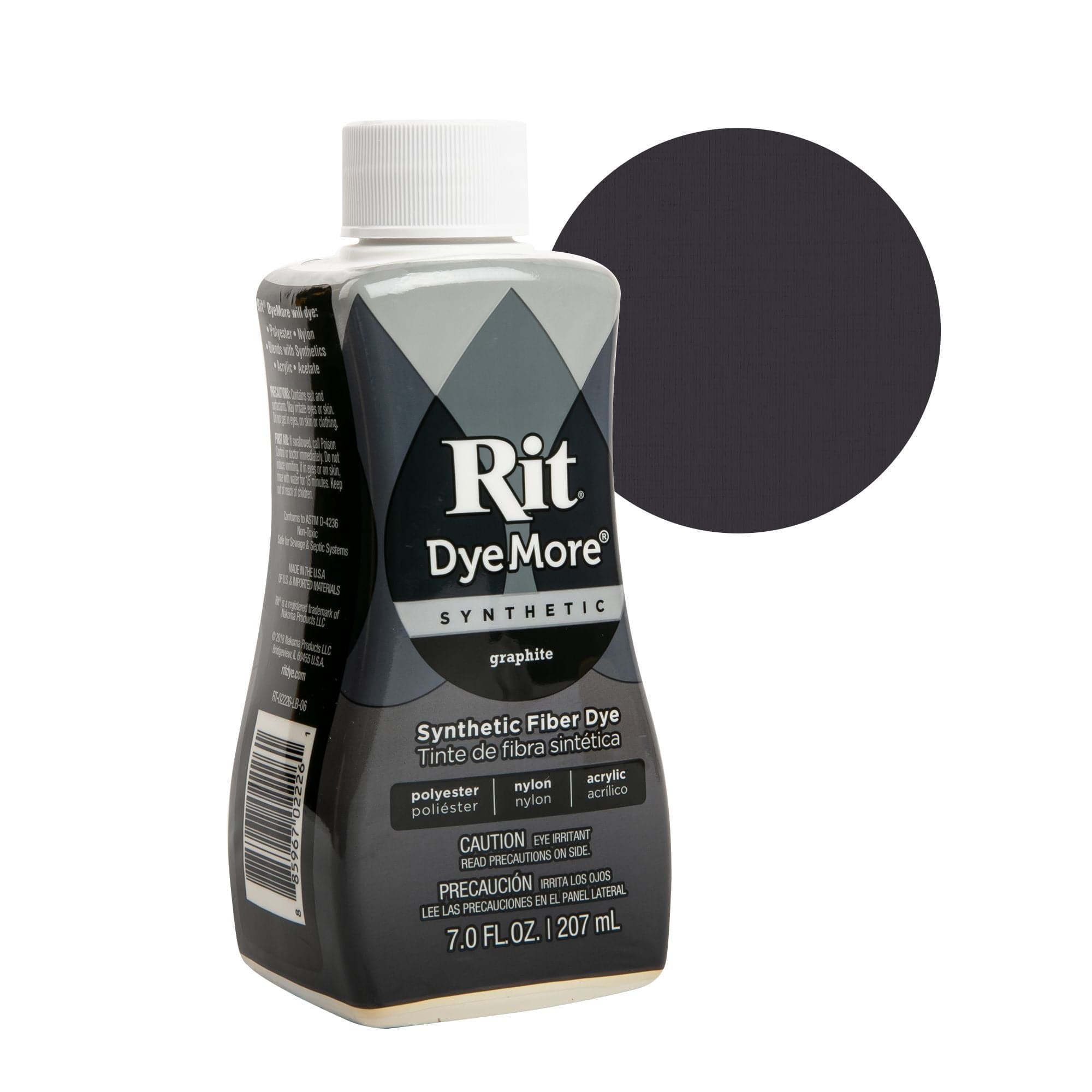 Rit DyeMore Dye For Synthetics, Graphite (Black, Gray, Grey), 7 Oz
