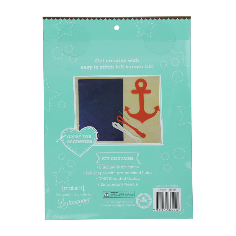 Medium Aquamarine Make It Anchor Banner Kit 16X22cm Needlework Kits