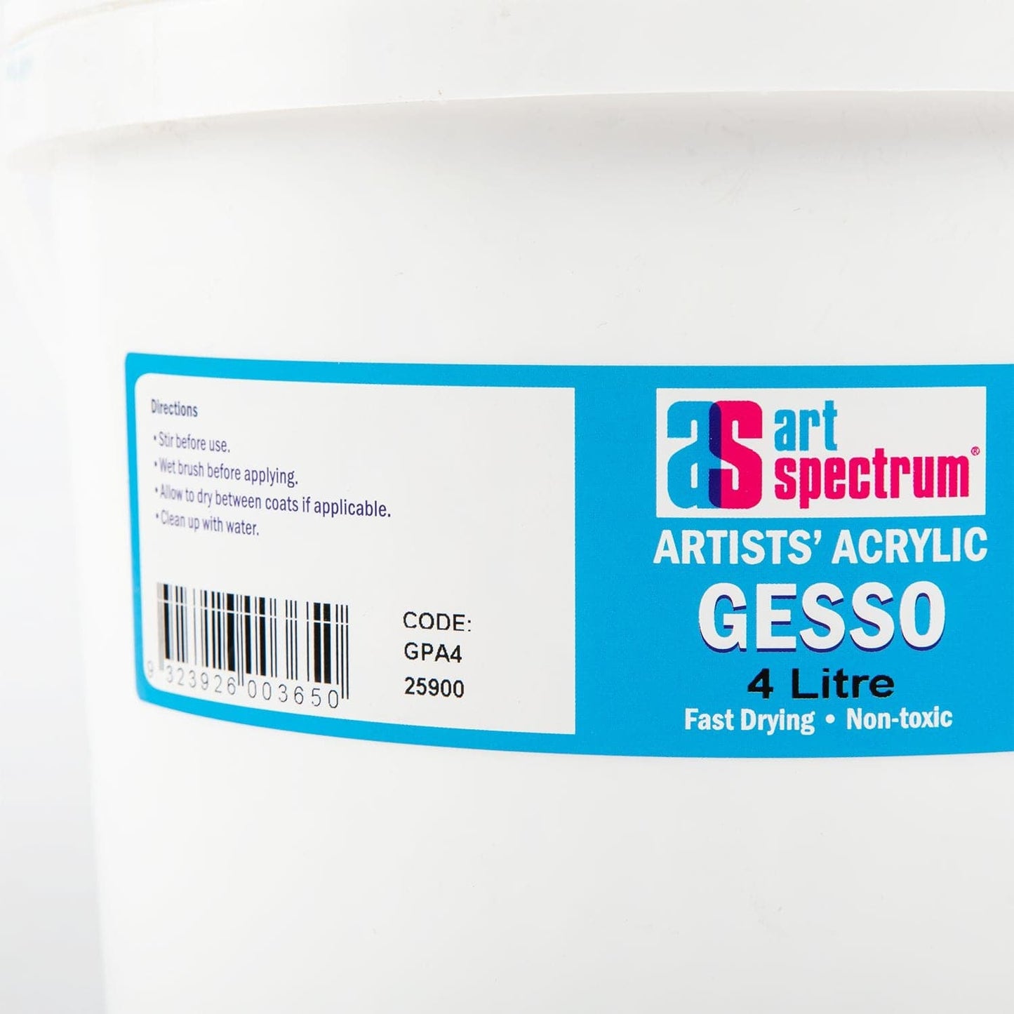 White Smoke Art Spectrum 4Lt Artists' Quality Gesso - White Acrylic Paints